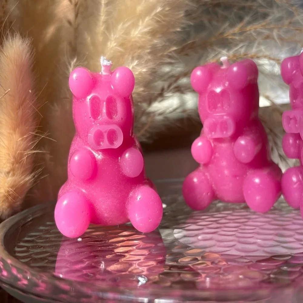🍭Pink little piglets -Shaped Candles🧁